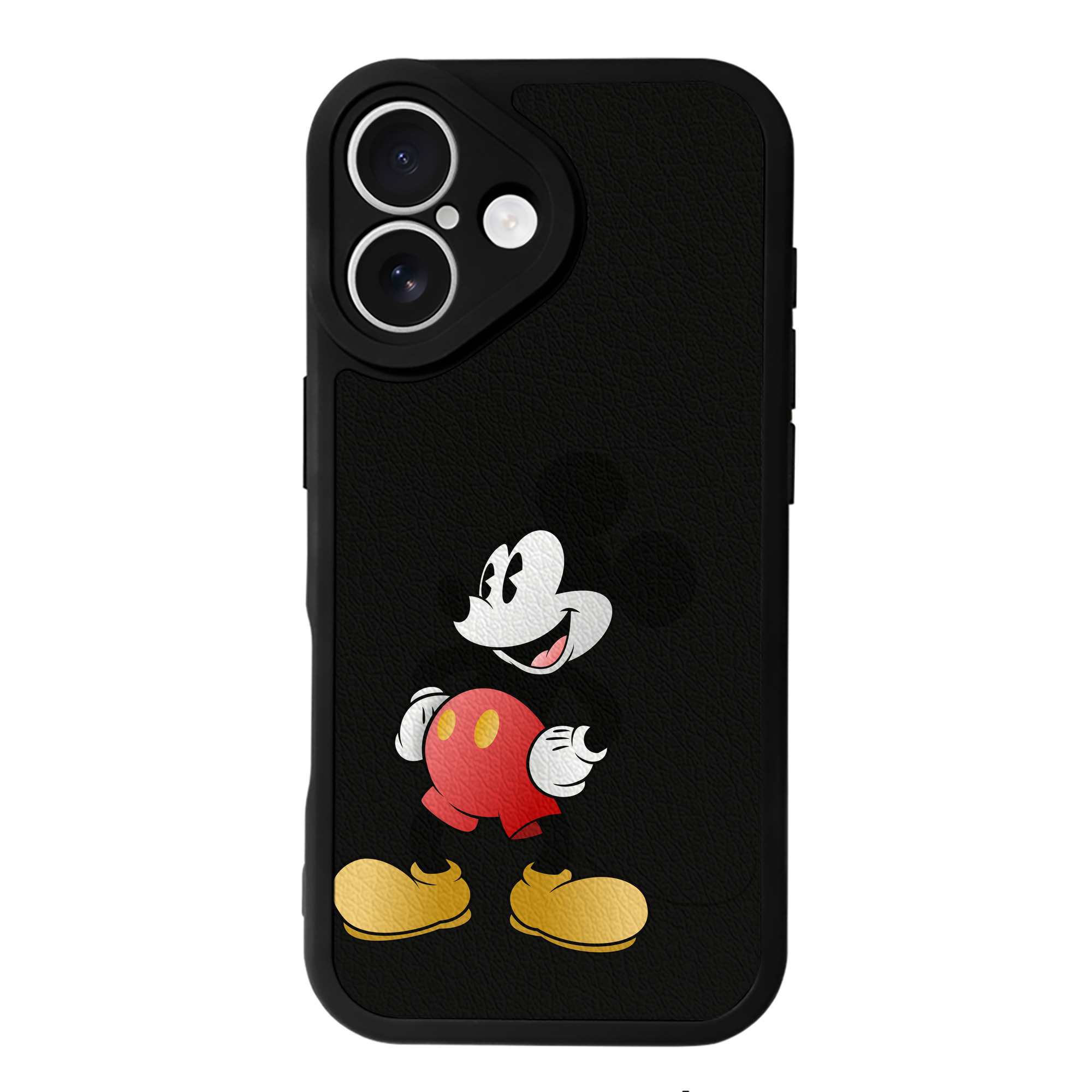 （画像用） ミッキーマウス Mickey Mouse 【iPhone 16シリーズ対応】シリコンスマホケース（レザー調） 材質：シリコン